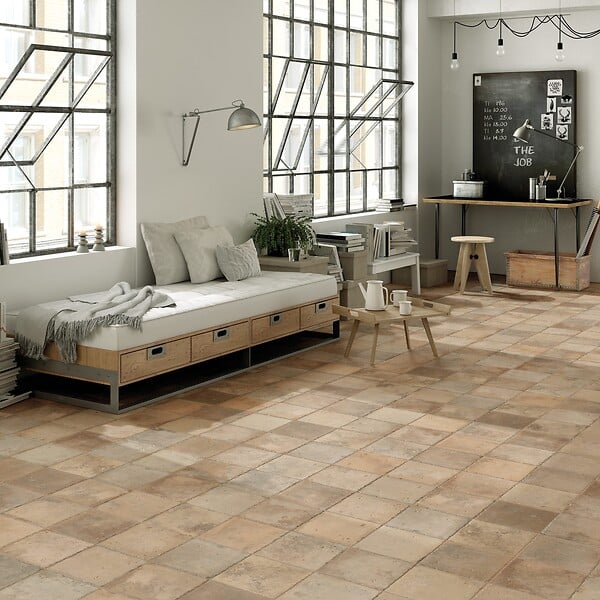 RO'MA NATURE - Carrelage Vintage effet Terre cuite Nature 45x45x0,95 cm Terravia - Sol et mur intérieur (vendu par carton de 1 m²) - large