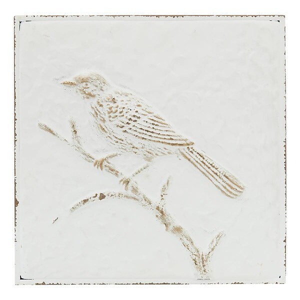 ATMOSPHERA - Décoration murale Varo oiseau 26x26m blanc - large