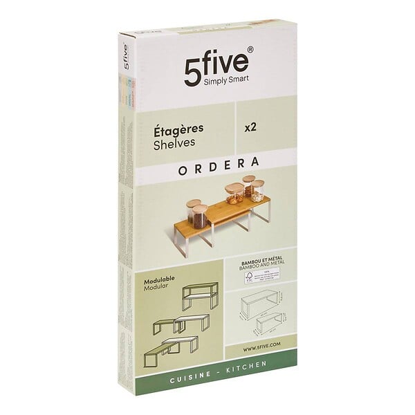 5 FIVE SIMPLY SMART - 2 étagères gigognes Ordera beige 1 niveau - large