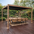 CONCEPT USINE - Pergola bioclimatique 4x3m structure aluminium lames orientables effet bois CORFU - vignette