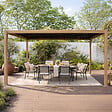 CONCEPT USINE - Pergola bioclimatique 4x3m structure aluminium lames orientables effet bois CORFU - vignette