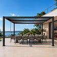 CONCEPT USINE - Pergola bioclimatique à LED 4x3m structure aluminium lames orientables CORFU - vignette