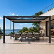 CONCEPT USINE - Pergola bioclimatique à LED 4x3m structure aluminium lames orientables CORFU - vignette