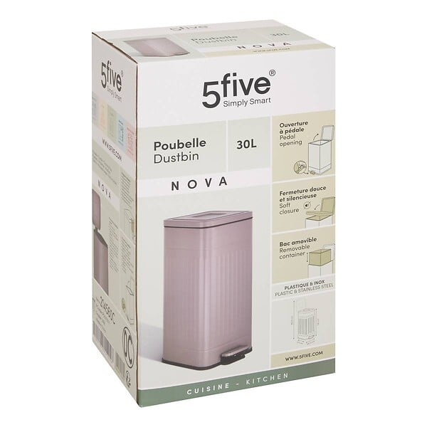5 FIVE SIMPLY SMART - Poubelle Nova avec Pedale 30L 35x27x58 cm - large
