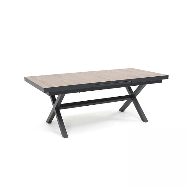 OVIALA - Table extensible aluminium et céramique avec 10 chaises - Tivoli - large