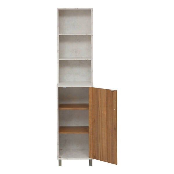 5 FIVE SIMPLY SMART - Étagère 1 porte 7 niveaux Come bois et effet marbre - large