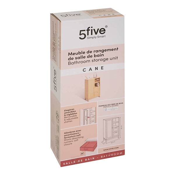 5 FIVE SIMPLY SMART - Meuble de salle de bain 1 porte Cane marron - large
