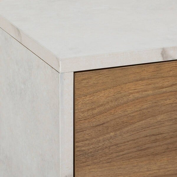 5 FIVE SIMPLY SMART - Meuble de salle de bain Come 4 tiroirs bois et effet marbre - large