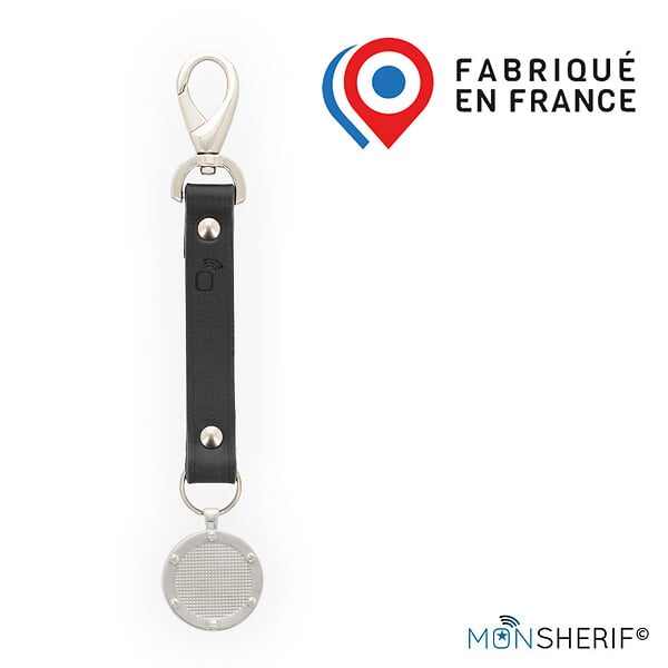 MONSHERIF - MONSHERIF© Bouton d'alerte + lanière noire - App gratuite - Sans abonnement - large