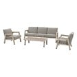 HESPERIDE - Salon de jardin "Axiome" argile 5 places en aluminium texaline et oléfine - vignette