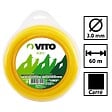 VITO - Fil nylon carré pour débroussailleuse - longueur 60m - diamètre 3mm VITO - vignette