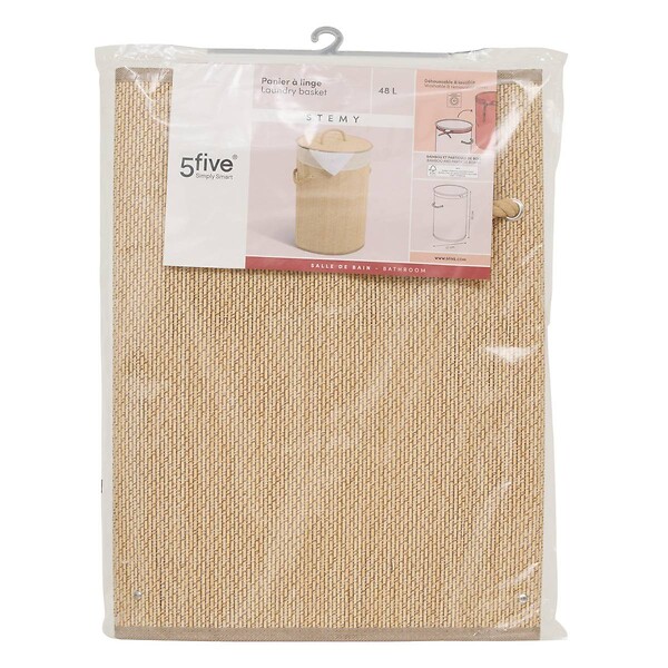 5 FIVE SIMPLY SMART - Panier à linge Stemy 48L beige - large