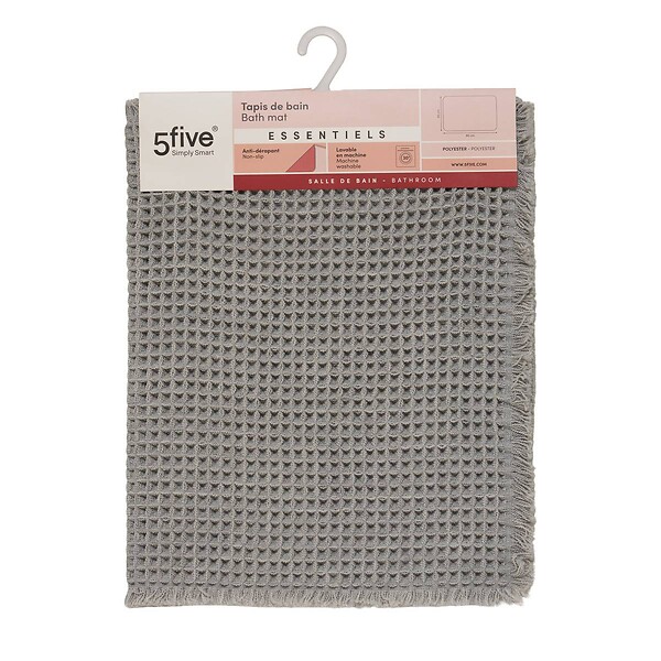 5 FIVE SIMPLY SMART - Tapis Waffle 80x50cm gris - large