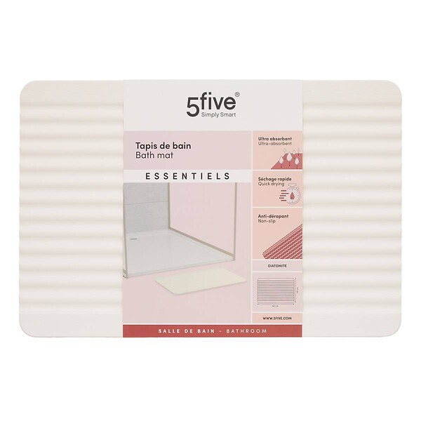 5 FIVE SIMPLY SMART - Tapis de bain en diatomite 39x60cm beige - large
