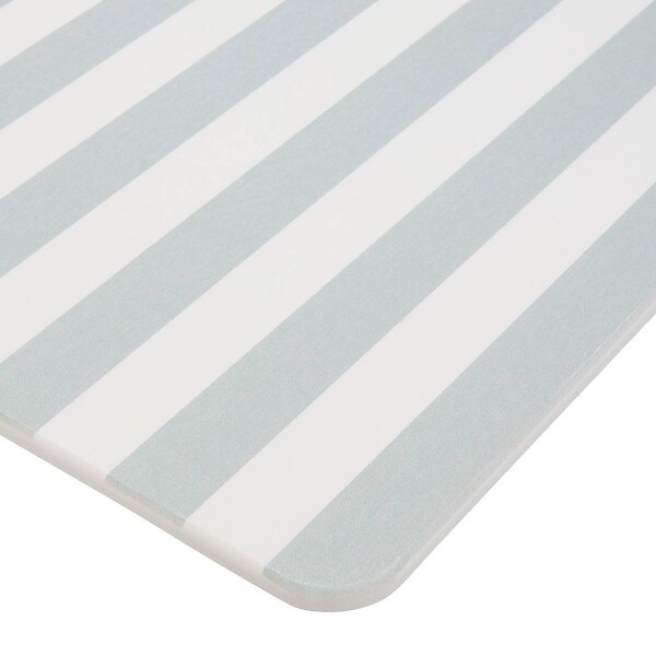 5 FIVE SIMPLY SMART - Tapis de bain Strio 39x60cm rayures vert céladon en diatomite - large