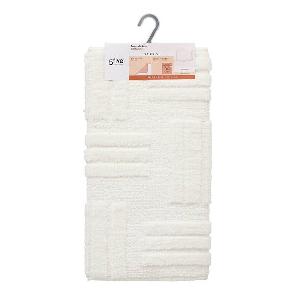 5 FIVE SIMPLY SMART - Tapis de bain Strio 50x75cm blanc - large