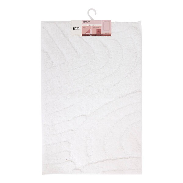5 FIVE SIMPLY SMART - Tapis de bain Cloudy 75x50cm blanc - large