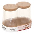 5 FIVE SIMPLY SMART - Lot de 2 organiseurs en verre avec support liège - vignette