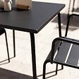 OVIALA - Ensemble table de jardin carrée et 2 fauteuils acier gris - Palavas - vignette