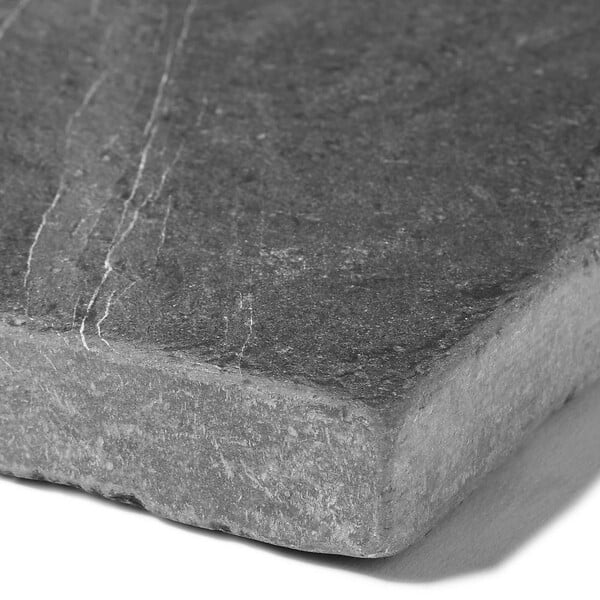 RO'MA NATURE - Margelle de piscine Ardoise Noire Vieillie 100x20x3 cm Bord Droit (à l'unité) - large