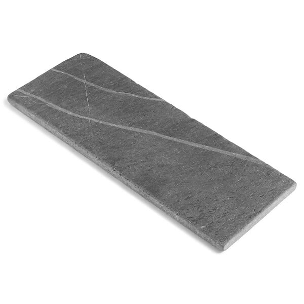 RO'MA NATURE - Dessus de marche Ardoise Noire Vieillie 80x30x3 cm Bord Droit (à l'unité) - large