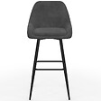 ID MARKET - Lot de 4 tabourets de bar THALYA en velours mix color gris foncé, terracotta x2, beige avec demi-accoudoirs - vignette