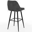 ID MARKET - Lot de 4 tabourets de bar THALYA en velours mix color gris foncé, terracotta x2, beige avec demi-accoudoirs - vignette