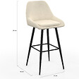 ID MARKET - Lot de 4 tabourets de bar THALYA en velours mix color gris foncé, terracotta x2, beige avec demi-accoudoirs - vignette