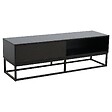 OVIALA - Meuble TV 2 portes rectangulaire L140 cm noir - Jasper - vignette