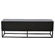 OVIALA - Meuble TV 2 portes rectangulaire L140 cm noir - Jasper - vignette