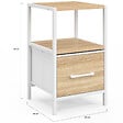 ID MARKET - Lot de 2 tables de chevet UTAH 1 tiroir et 1 niche bois et blanc - vignette