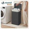 VOUNOT - Panier a linge 1 compartiment et sac amovible auto ajustant avec couvercle 90L Anthracite - vignette