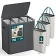 VOUNOT - Panier a linge 3 compartiments et sacs amovibles auto ajustant avec couvercle 170L Anthracite - vignette