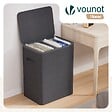 VOUNOT - Panier a linge 2 compartiments et sacs amovibles auto ajustant avec couvercle 150L Anthracite - vignette
