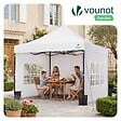 VOUNOT - Tonnelle de jardin renforcée 3x3m pliable Barnum avec 4 parois latérales et fenêtres blanc - vignette