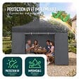 VOUNOT - Tonnelle de jardin renforcée 3x3m pliable Barnum avec 4 parois latérales et fenêtres gris - vignette