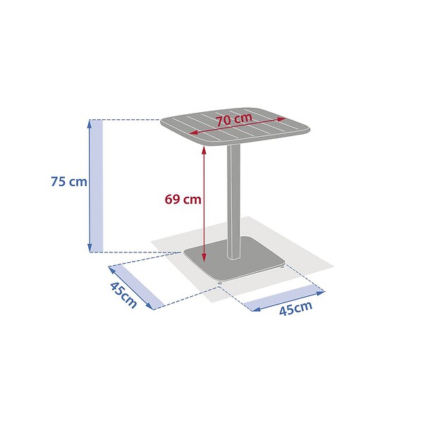 HESPERIDE - Table de jardin 2 places Alegoria 70x70cm vert laurier - large