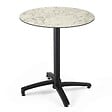 OVIALA - Table bistrot de jardin ronde inclinable 70 cm 4 places marbre - Opera - vignette
