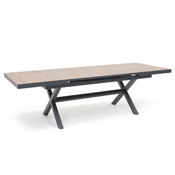 OVIALA - Table extensible aluminium et céramique avec 10 chaises - Tivoli - large