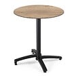 OVIALA - Table bistrot de jardin ronde inclinable 70 cm 4 places chêne - Opera - vignette