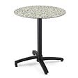 OVIALA - Table bistrot de jardin ronde inclinable 70 cm 4 places terrazzo - Opera - vignette