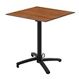 OVIALA - Table bistrot de jardin carrée inclinable 60cm 4 places chêne foncé - Opera - vignette