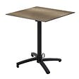 OVIALA - Table bistrot de jardin carrée inclinable 60cm 4 places chêne fumé - Opera - vignette