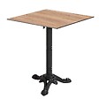 OVIALA - Table bistrot de jardin carrée inclinable 60 cm 4 places chêne - Opera - vignette
