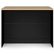ID MARKET - Ilot central GEORGE avec range-bouteilles placard et tiroir bois noir avec plan de travail façon hêtre - vignette