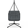 ID MARKET - Fauteuil suspendu relax LOA ajouré effet rotin gris avec coussin gris - vignette