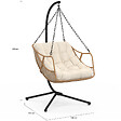 ID MARKET - Fauteuil suspendu relax LOA ajouré effet rotin avec coussin écru - vignette