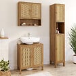 ID MARKET - Meuble sous lavabo salle de bain HANAE effet naturel cannage - vignette