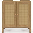 ID MARKET - Meuble sous lavabo salle de bain HANAE effet naturel cannage - vignette