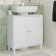 ID MARKET - Meuble sous lavabo salle de bain ARSENE design arche bois blanc - vignette